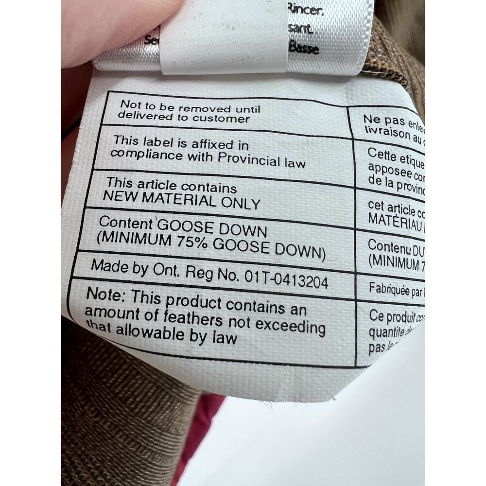 Eddie Bauer Goose Down Puffer Jacket XL Tall Red Quilted Full Zip Mens Outdoor - Picture 9 of 16